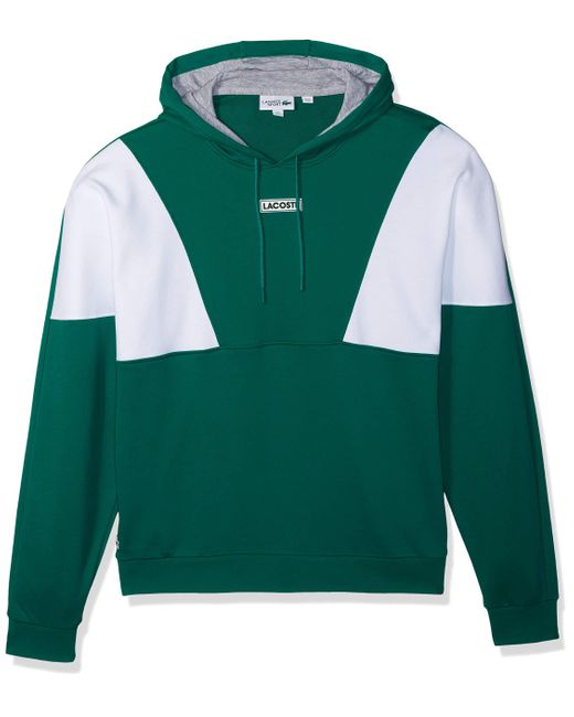 Lacoste Green Sport Hooded Fleece Sweatshirt for men