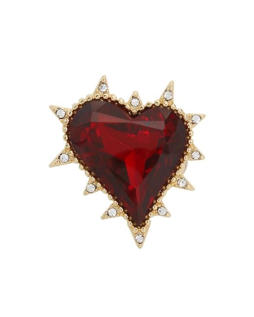 Betsey Johnson Red S Spikey Heart Cocktail Ring