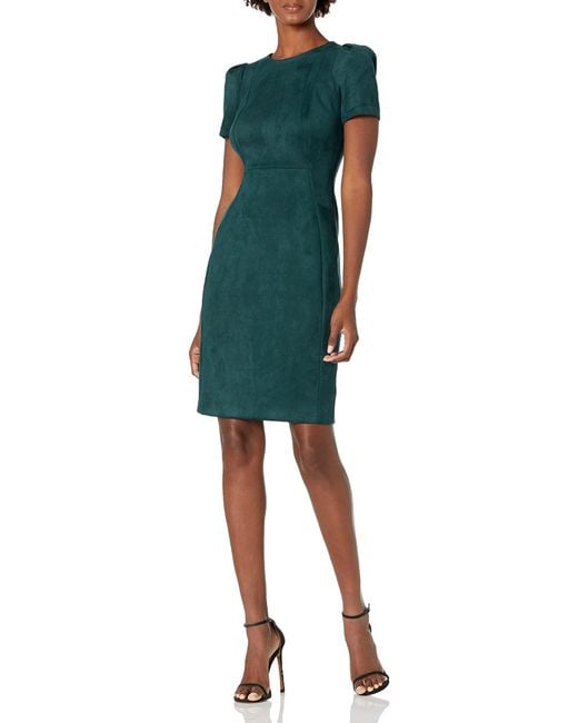 Calvin Klein Tulip Sleeved Sheath Dress in Green | Lyst