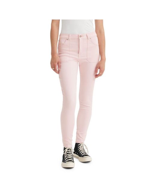 Levi's Pink 721 Utility High Rise Skinny Jeans,