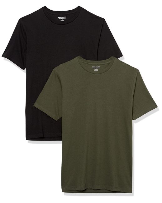 T-Shirt Girocollo con Tasca a iche Corte Slim Uomo di Amazon Essentials in Green da Uomo