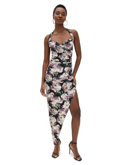 Norma Kamali Black Cayla Side Drape Gown
