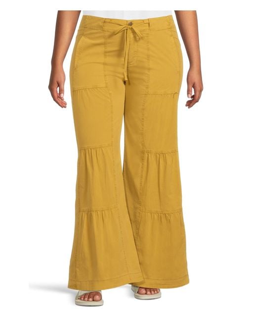 XCVI Yellow Terraced Wide Leg Pants