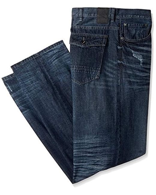 Nautica Mens Big and Tall Straight Fit Medium Blue Stretch 5 Pocket Jean 