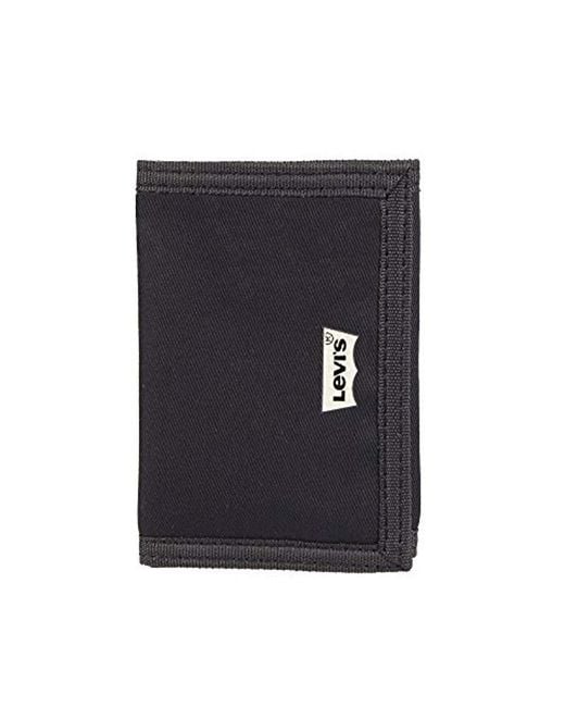 Levi's Rfid Security Blocking Nylon Trifold Wallet, Black, One Size for men