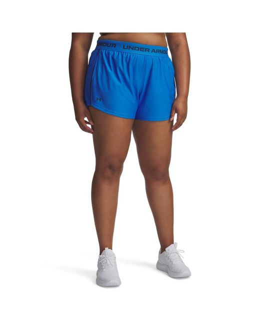 Under Armour Blue Tech Play Up 3" Shorts Atlantis Washed