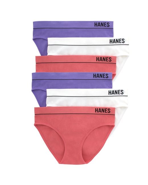 Hanes Red Originals Seamless Stretch Rib Bikini Panties Pack