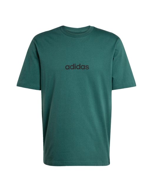 Adidas Green Essentials Linear Single Jersey T-Shirt Adults for men