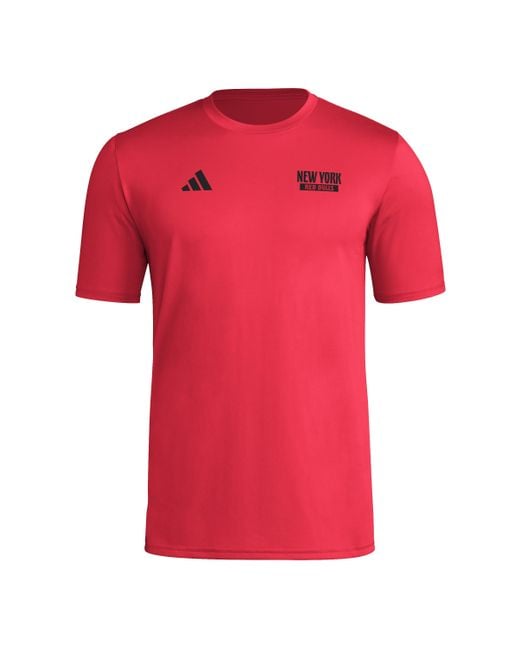 Adidas Red Standard Local Warp Pre-game Short Sleeve T-shirt for men