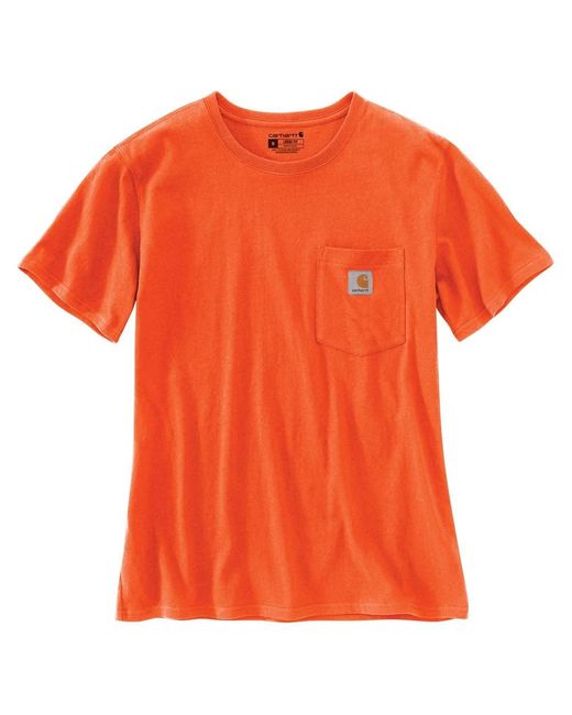 Carhartt Orange Size Loose Fit Heavyweight Short-sleeve Pocket T-shirt