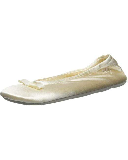 isotoner signature terry ballet flat slippers with satin bow
