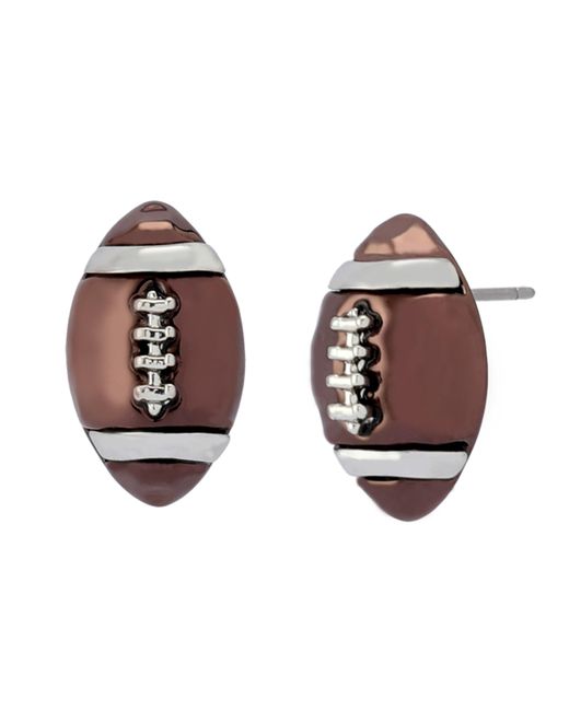 Betsey Johnson Brown Kick Off Football Stud Earrings