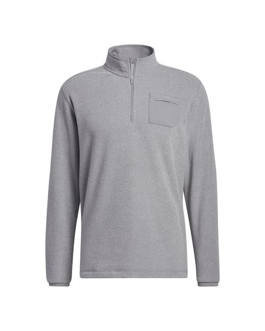 Adidas Gray Primegreen Quarter Zip Pullover for men