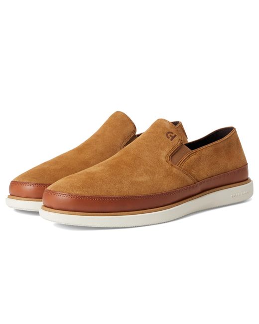 Cole Haan Brown Grandpro Strawspoint Twin Gore Loafer for men