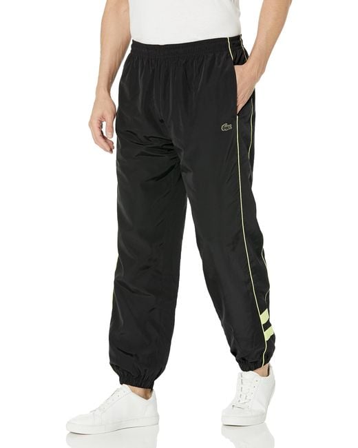 Lacoste Black Piping Nylon Trackpant for men