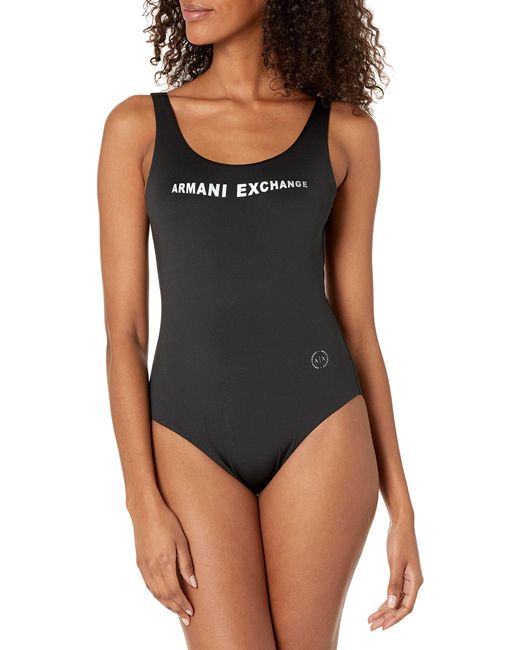 Emporio Armani Black A | X Armani Exchange Standard One Piece Garden Swimsuit