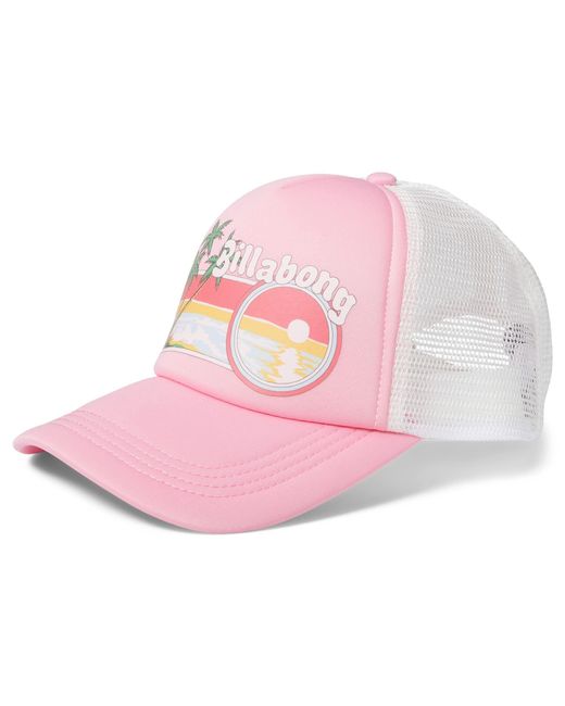 Billabong Across Waves Trucker Hat Adjustable Baseball Cap in Pink | Lyst