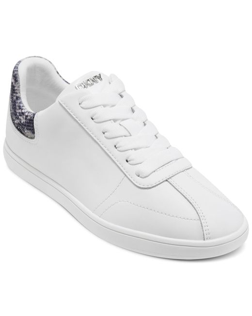 DKNY White Seacliff Low Top Lace Up Sneaker