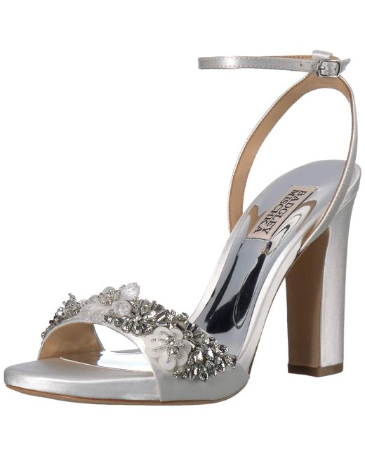 badgley mischka alexa embellished block heel