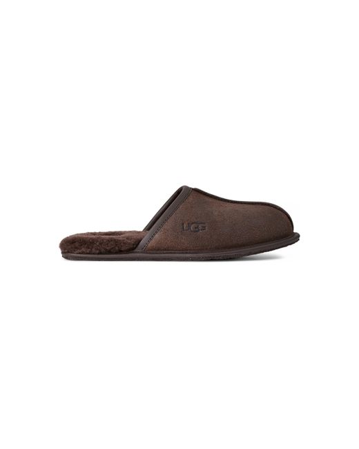 Ugg Black Scuff Leather Distressed Sheepskin Slippers for men