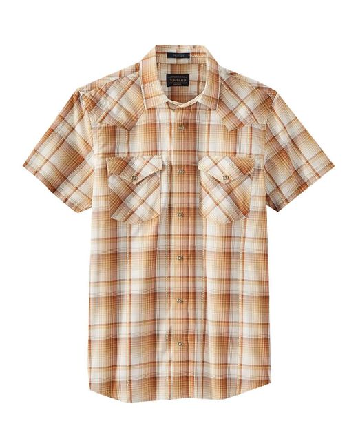 Pendleton Natural Short Sleeve Snap Front Frontier Shirt for men