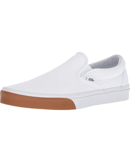 Vans Classic Slip-on Shoes (gum Bumper) True White/true White, Us 7.5/us 9 for men