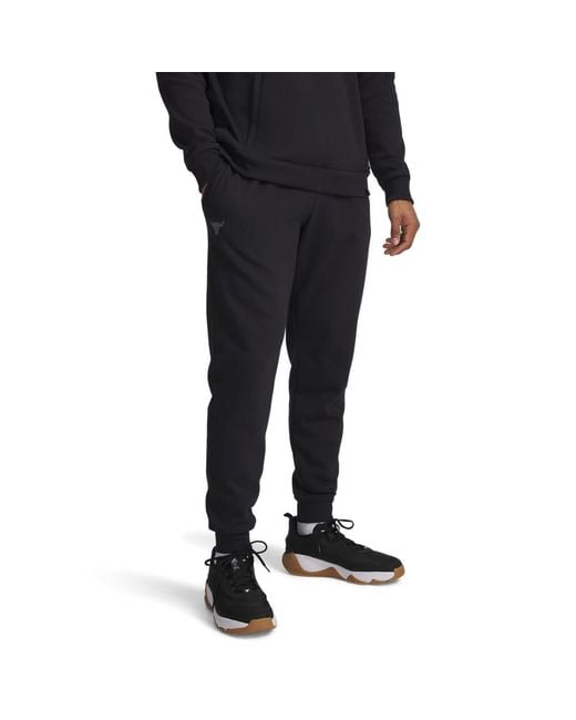 Under Armour Black Project Rock Fleece Jogger, for men