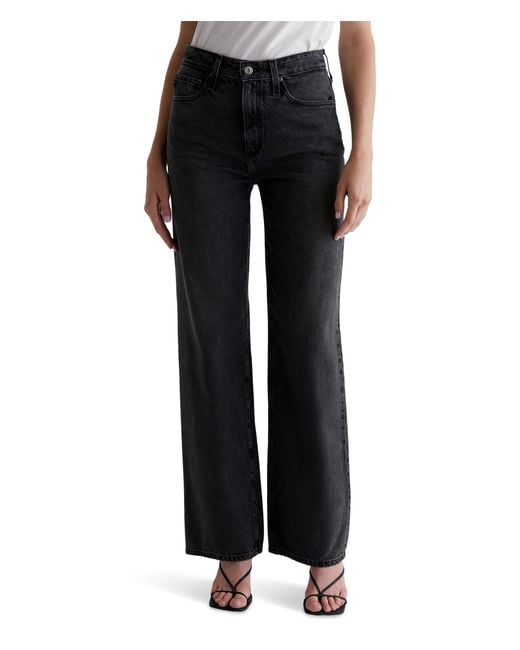 AG Jeans Women's Black Ag Jeans Kora High Rise Wide Leg