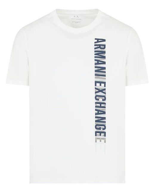 Emporio Armani White A | X Armani Exchange Regular Fit Cotton Side Logo Print Tee for men
