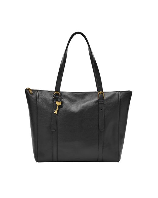 Fossil Leather Carlie Tote in Black | Lyst