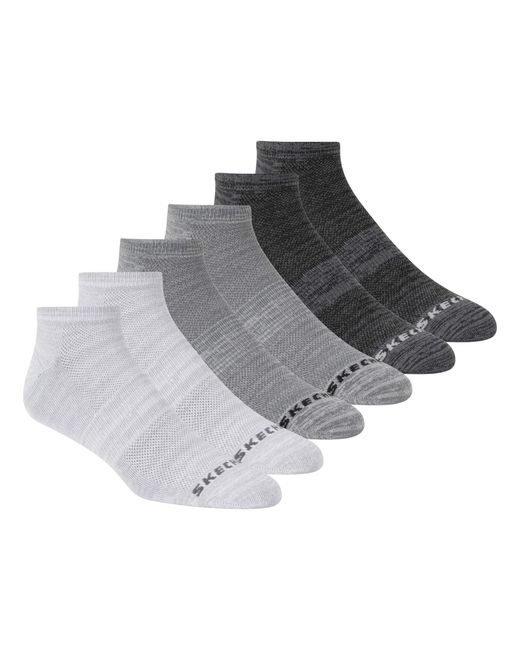 Skechers Gray 6 Pack Low Cut Socks for men