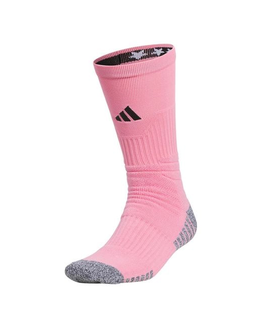 Adidas Pink 5-star Team Cushioned Crew Socks 2.0