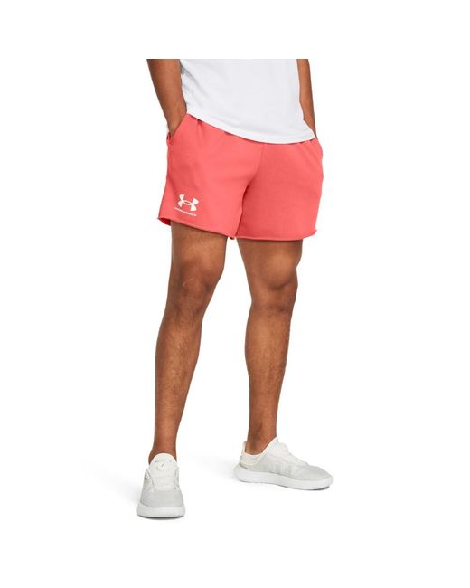 Under Armour Red Rival Terry 6" Shorts for men