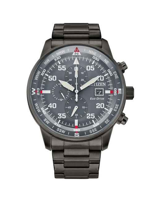 Citizen Eco Drive Sport Casual Brycen Weekender Chronograph Gray Stainless Steel Watch For Men