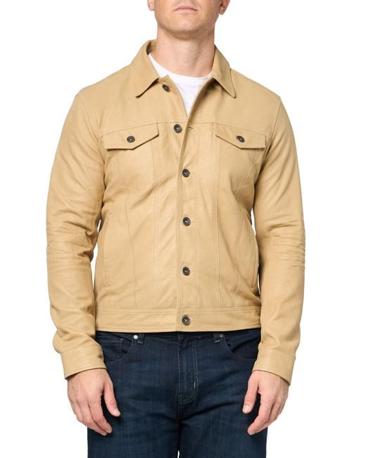 John Varvatos Blue Andrew Leather Jacket for men