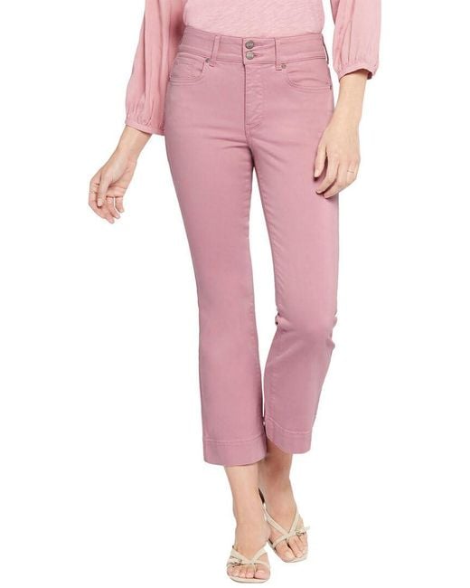 NYDJ Pink High Rise Barbara Ankle With 2 Buttons
