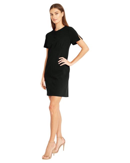 Donna Morgan Black Simple Mod Shift Sleek And Sophisticated Work Dress For