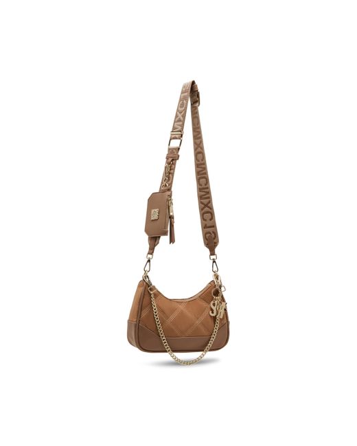 Steve Madden Brown Bvital-n Pieced And Quilted Crossbody