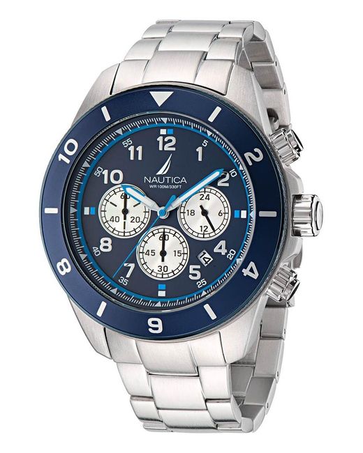 Nautica Blue Stainless Steel Bracelet Watch for men