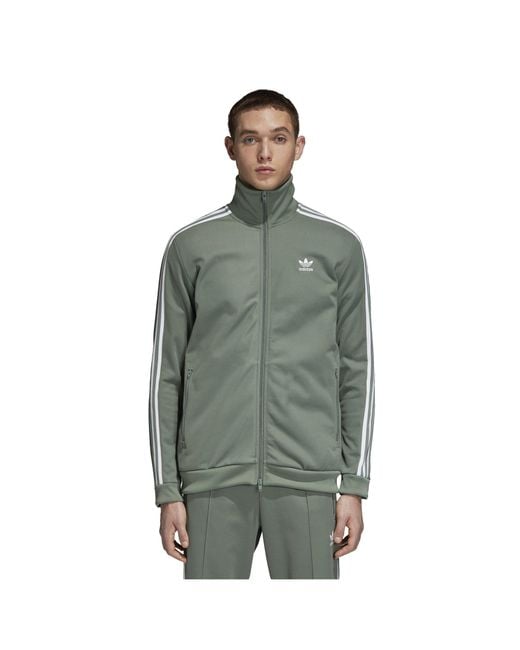 adidas beckenbauer track top green