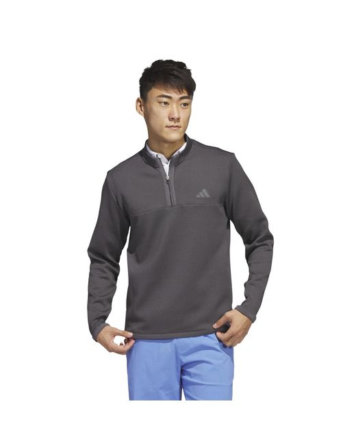 Adidas Blue S Microdot 1/4-zip Golf Pullover for men