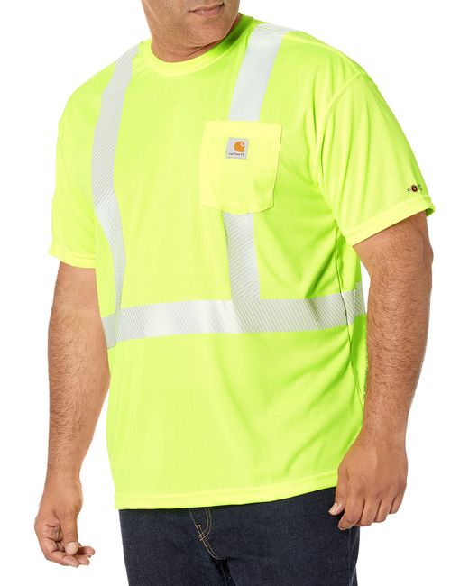 Carhartt Yellow Mens High Visibility Force Short Sleeve Class 2 T-shirt for men