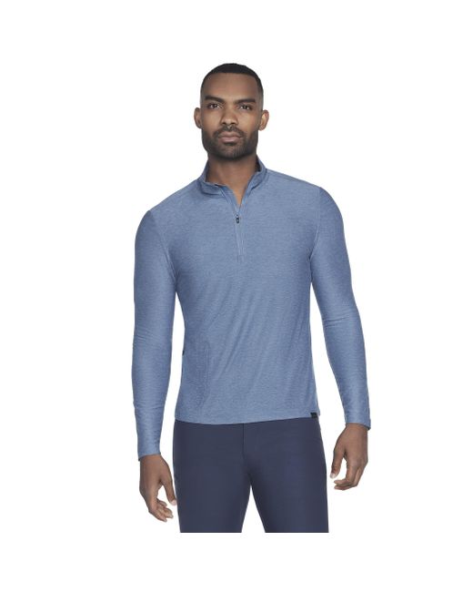Skechers Blue Go Dri All Day Quarter Zip Long Sleeve Shirt for men