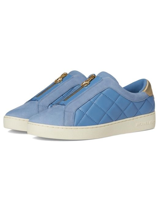 Michael Kors Blue Keaton Zip Slip On Sneaker