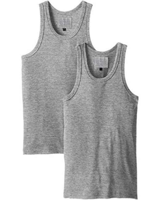 Levi's Gray 300 Series 2-pack Cotton Ribbed Tank Top for men
