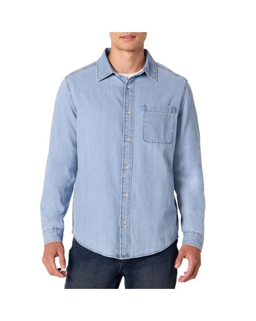 Amazon Essentials Regular-Fit Langärmliges Button-Down-Jeanshemd in Blue für Herren