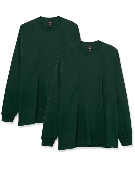 Hanes Green Long Sleeve Beefy-t Shirt for men