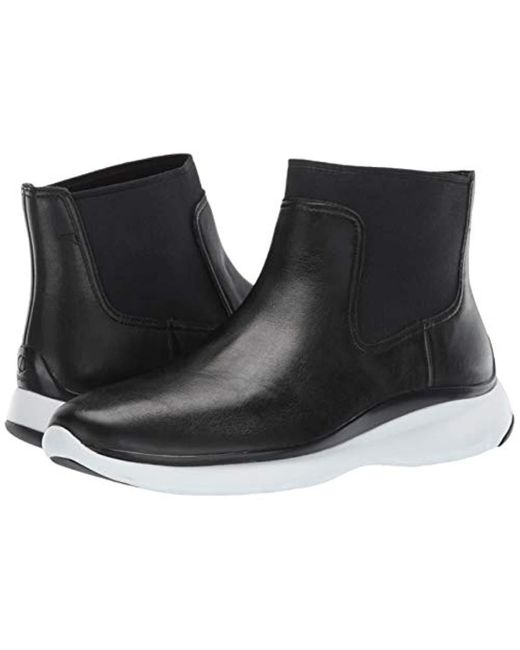 Cole Haan Synthetic 3.zerogrand Chelsea Bootie Waterproof Boot, Black Leather, 7.5 B Us - Save