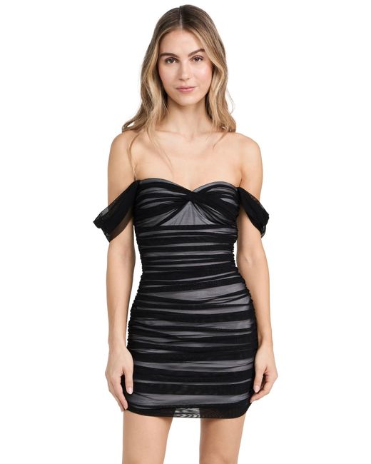 Norma Kamali Black Walter Mini Dress With Winglet Sleeves