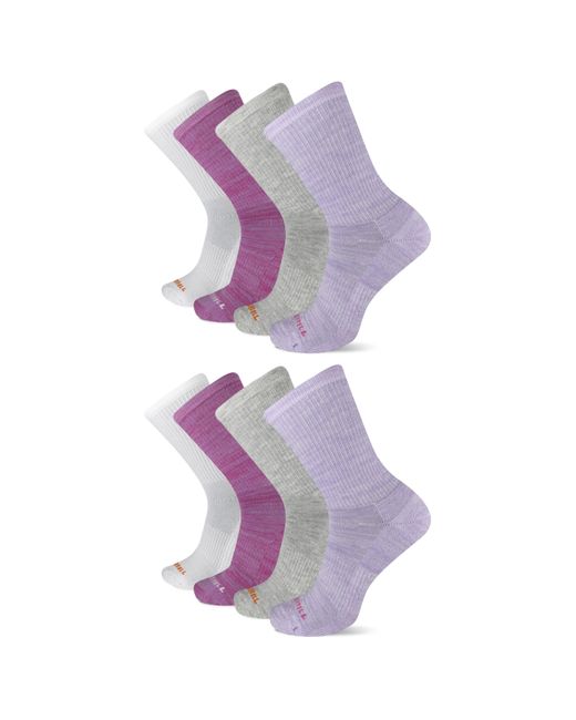 Merrell Purple 's And Cushioned Midweight Crew Socks-4